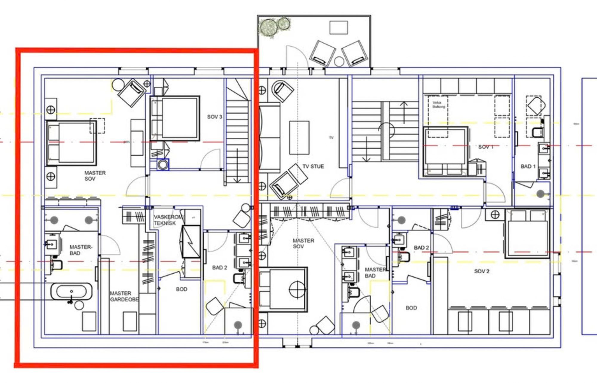 Residence One, upper floor plan