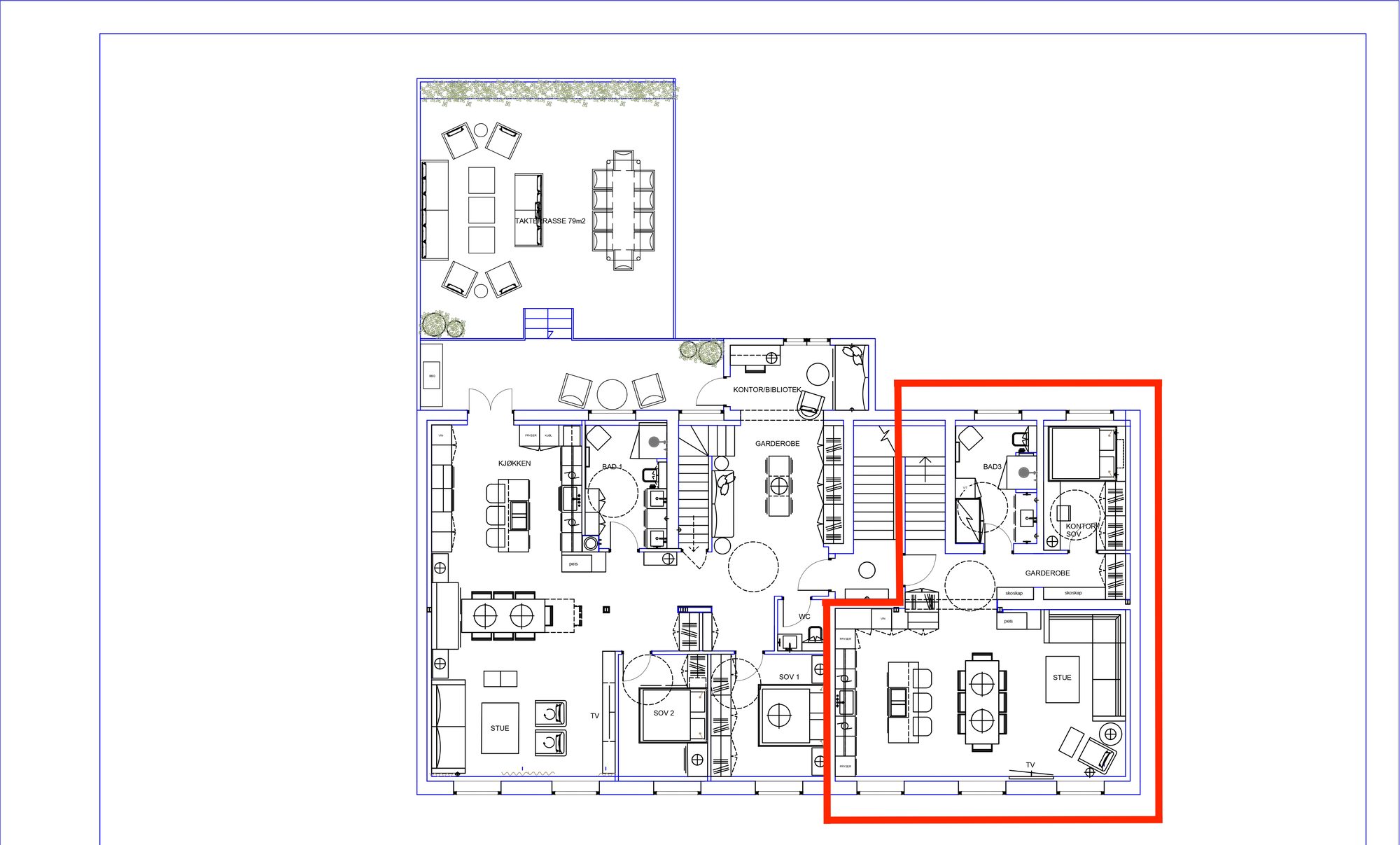 Residence Two, lower floor plan