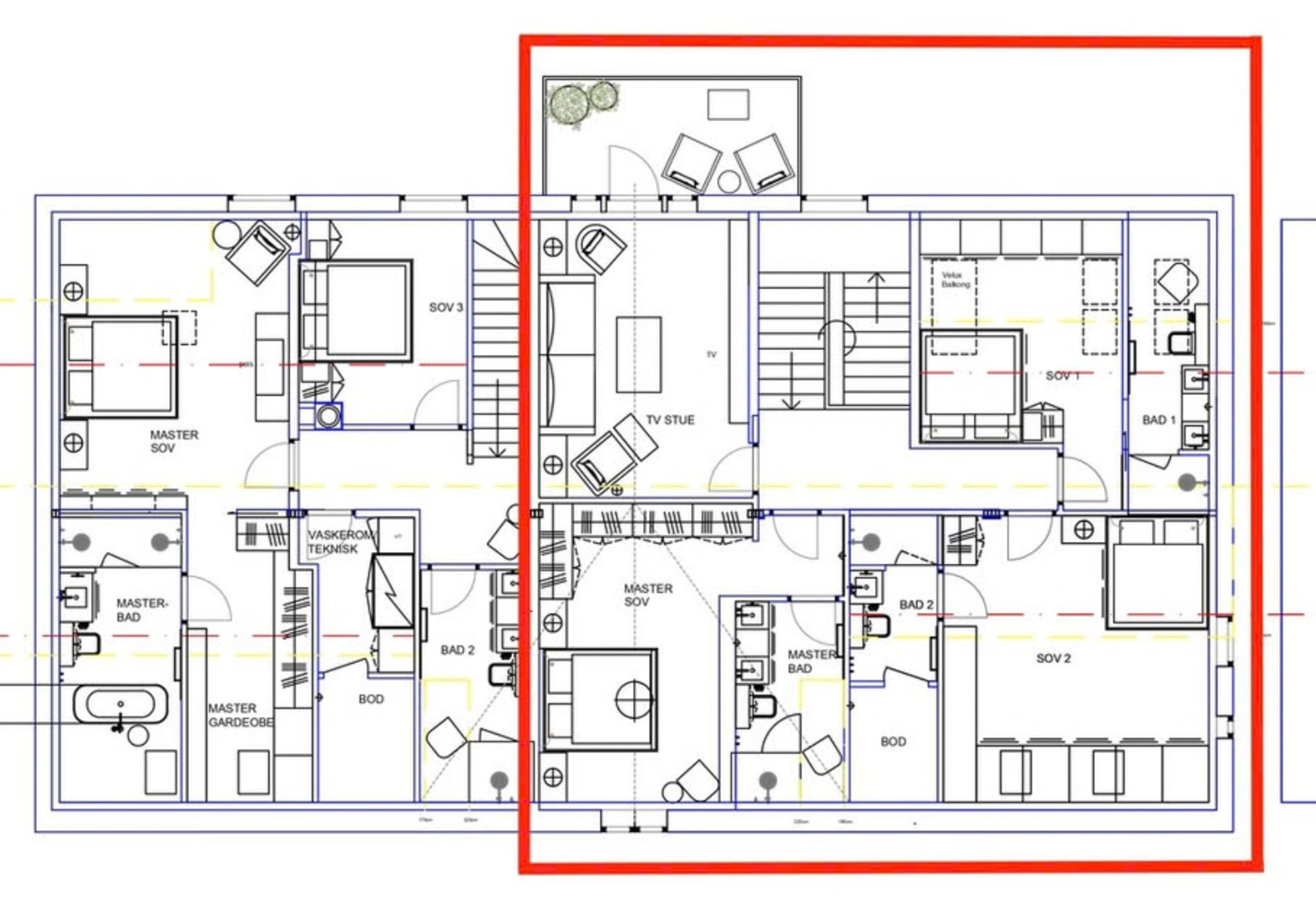 Residence Two, upper floor plan