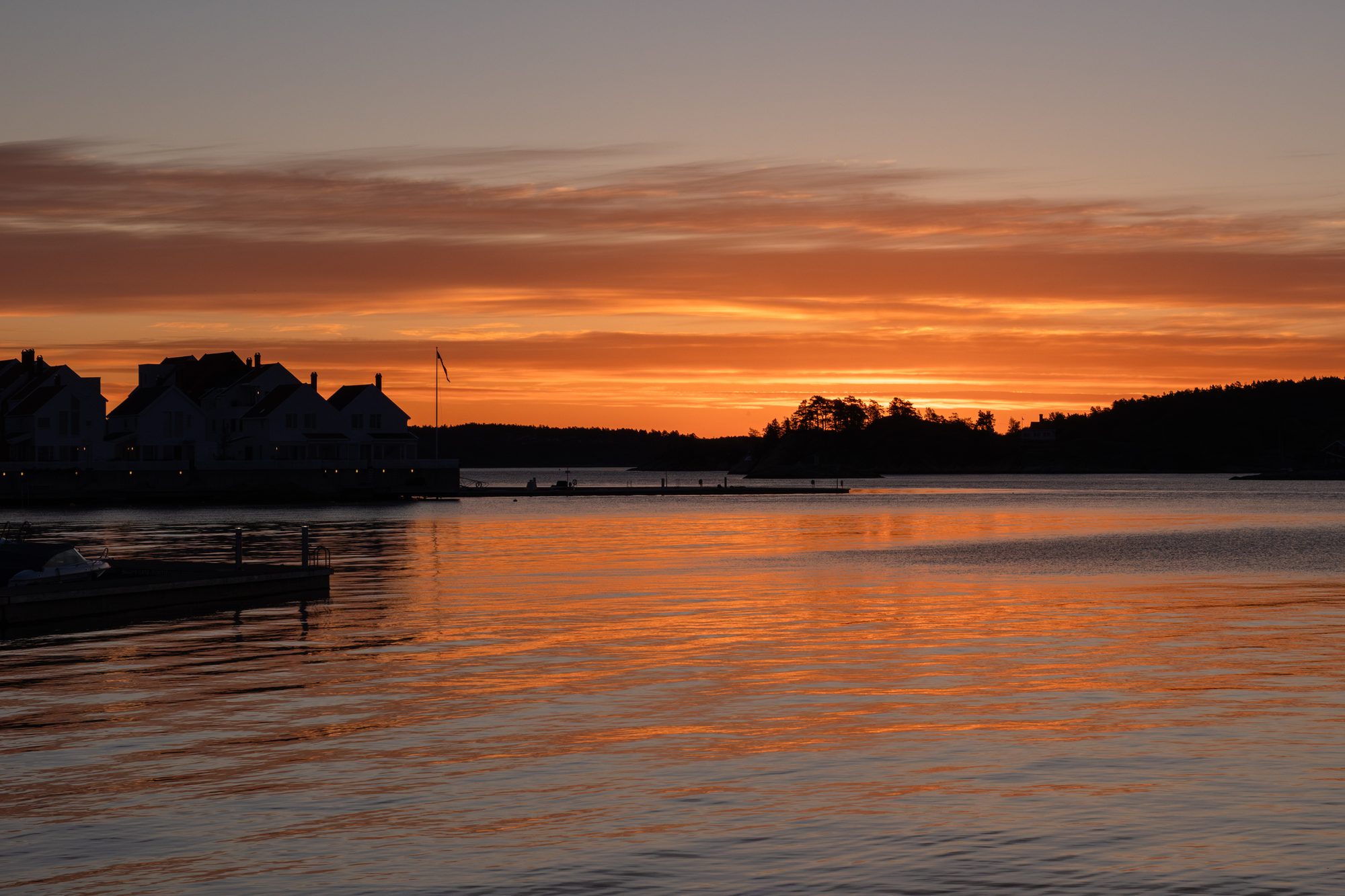 Dusk over Risør harbour