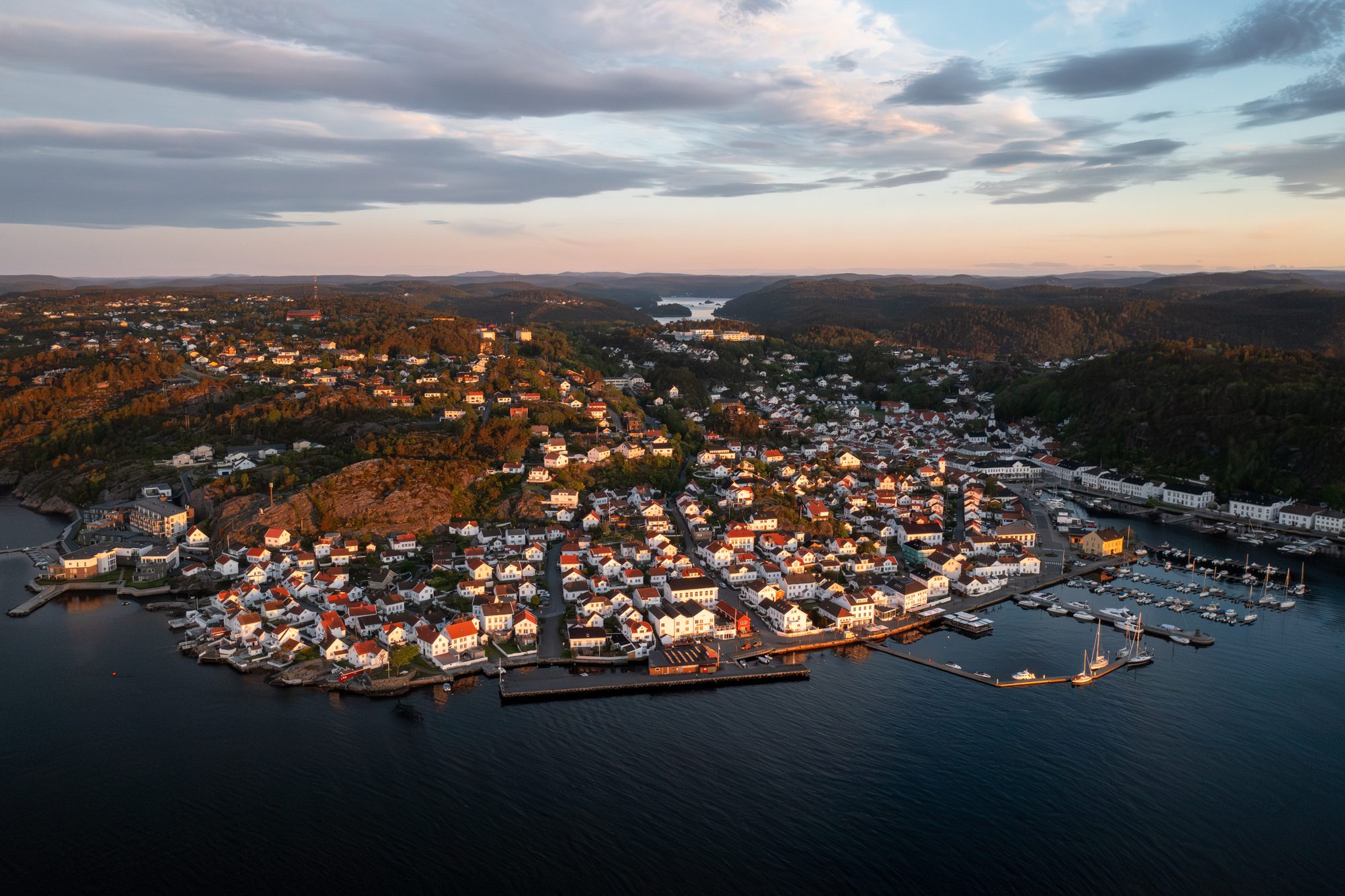 Risør in golden evening light